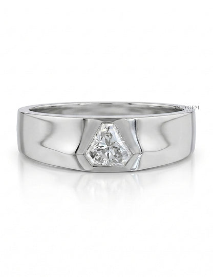 Shield Cut Lab Diamond Men`s Wedding Band Men's Jewelry