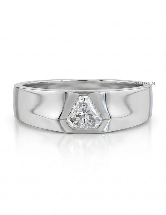 Shield Cut Lab Diamond Men`s Wedding Band Men's Jewelry