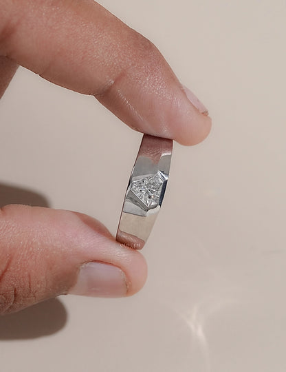 Shield Cut Lab Diamond Men`s Wedding Band Men's Jewelry