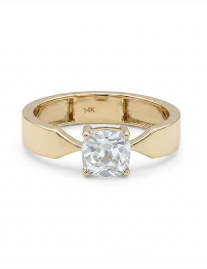 1 CT Vintage Allure Cushion Solo Diamond Ring For Him Men's Jewelry