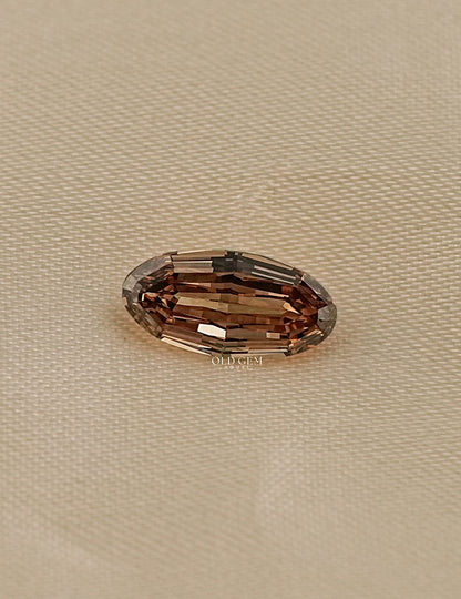 Step Cut Moval Lab Loose Champagne Diamond Lab Grown Diamond