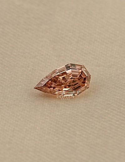 Step Cut Pear Lab Loose Champagne Diamond