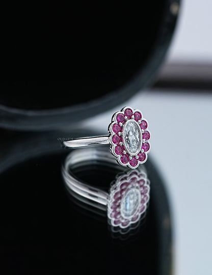 Old Mine Oval Halo Ring