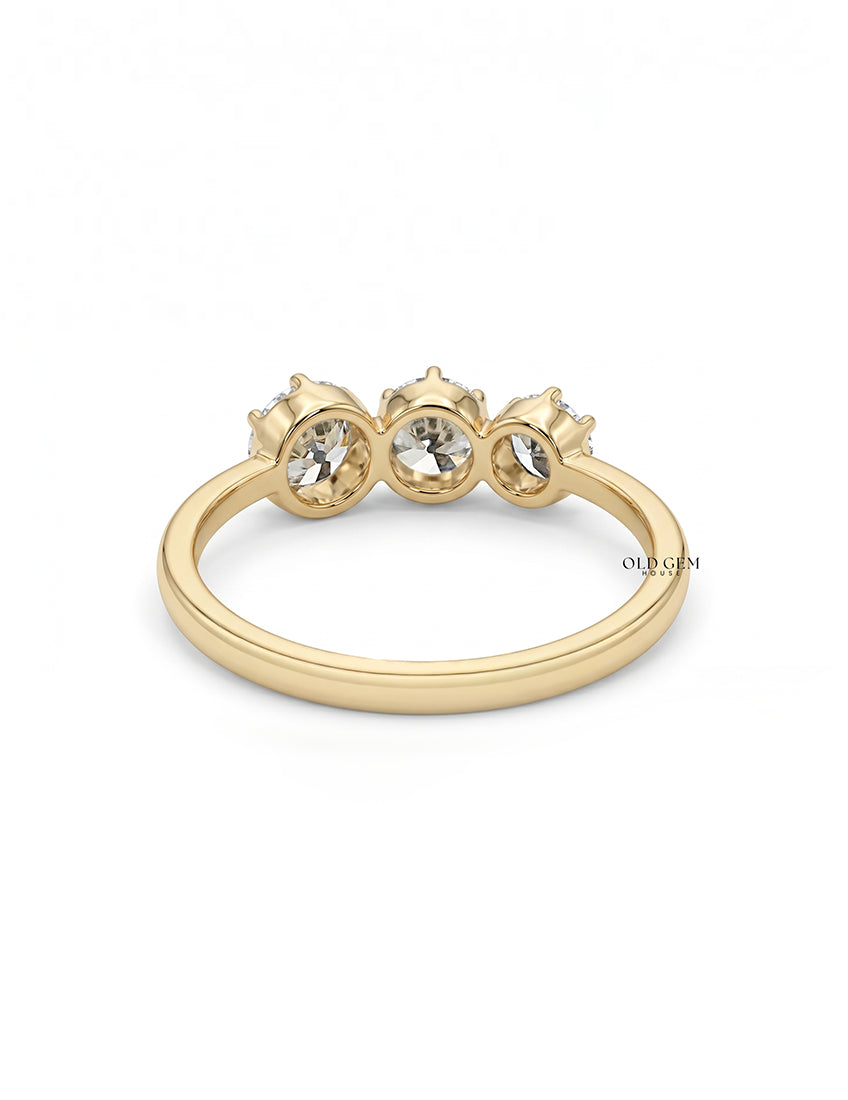 Georgian Old European Cut Three Stone Engagement Ring Engagement Ring
