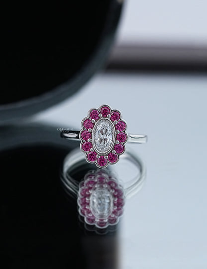 Old Mine Oval Halo Ring