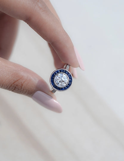 Old European Round Halo Ring