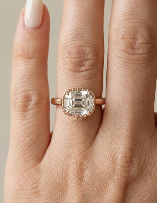 Vintage Old Mine Cushion Cut Milgrain Bezel Set Solitaire Ring Engagement Ring