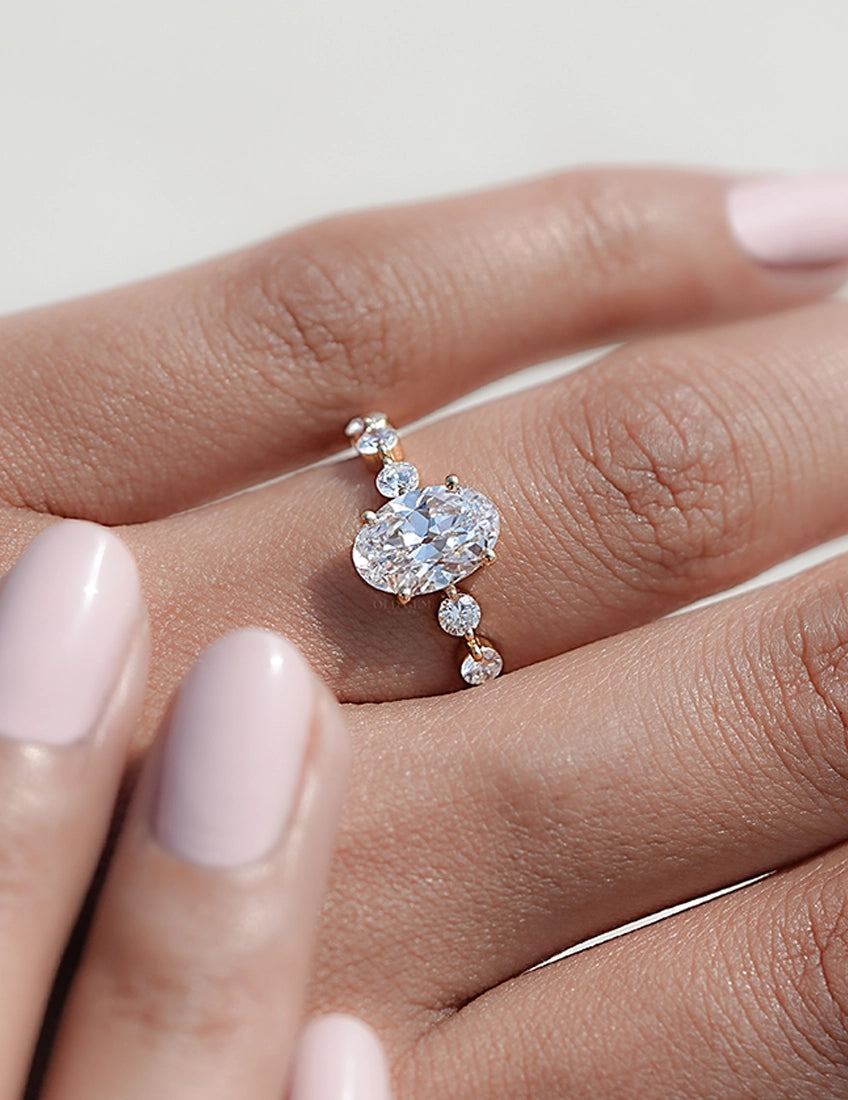 Old Mine Oval with Round Accent Ring