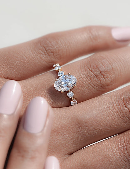 Old Mine Oval with Round Accent Ring