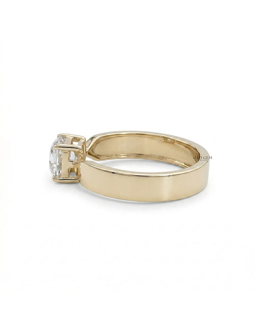 1 CT Vintage Allure Cushion Solo Diamond Ring For Him