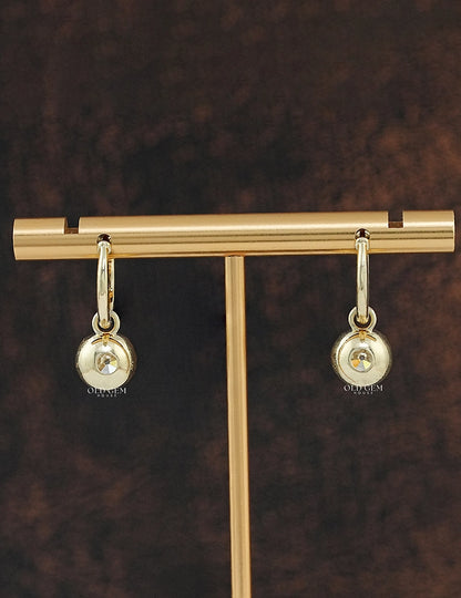 OEC Round Cut Lab Grown Diamond Dangle Drop Earrings