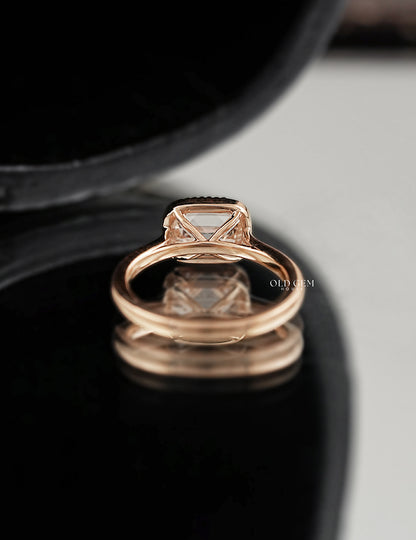 Milgrain Set Solitaire Old Mine Cushion Ring