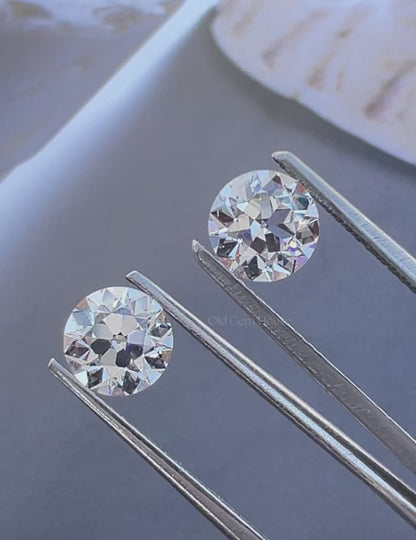 Paired Old European Round Lab Diamond -- 2.00 TCW