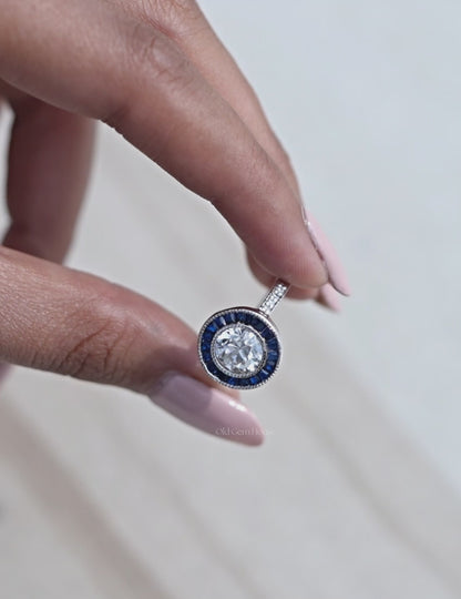 Old European Round Halo Ring