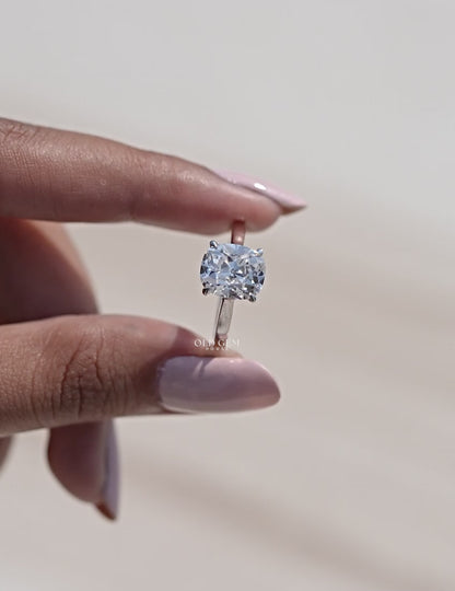 Old Mine Cushion Cut Solitaire Ring