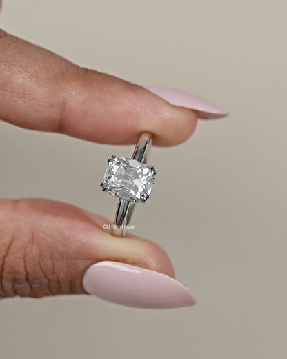 Old Mine Cushion Cut Lab Grown Diamond Hidden Halo Ring
