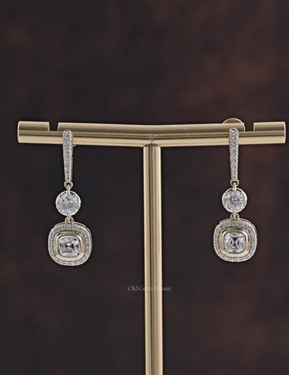 Old Cut Diamond Dangle Drop Earrings