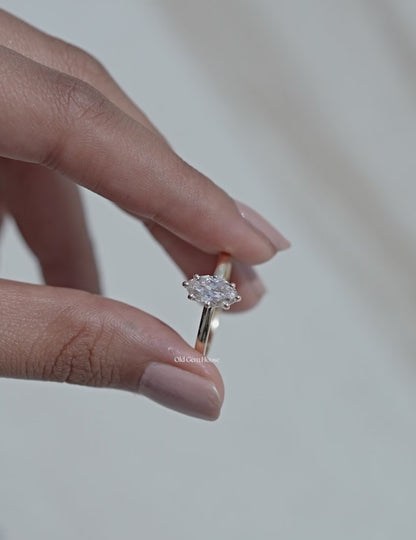 Old Mine Moval Solitaire Ring