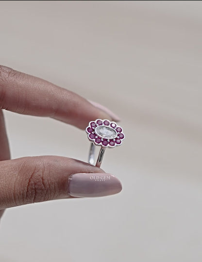 Old Mine Oval Halo Ring